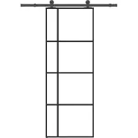 vidaXL Porte coulissante avec ferrure 76x205 cm Verre ESG & aluminium