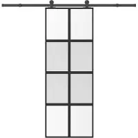 vidaXL Porte coulissante avec ferrure 76x205 cm verre trempé & aluminium