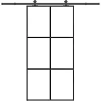 vidaXL Porte coulissante avec ferrure 102x205 cm Verre ESG & aluminium