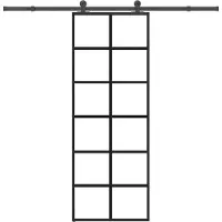 vidaXL Porte coulissante avec ferrure 76x205 cm Verre ESG & aluminium