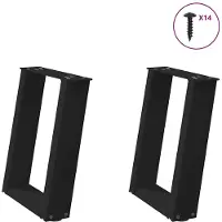 vidaXL Pieds de table basse en U 2 pcs. noir 38x(42-43) cm acier