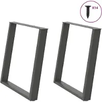 vidaXL Pieds de table de salle à manger en U 2 pcs. Anthracite 70x(72-73) cm Acier