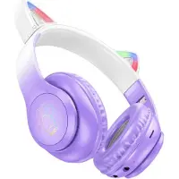 Hoco Drahtlose Kopfhörer drahtlose bluetooth Kopfhörer W42 Cat Ear lila Traube