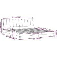 vidaXL Cadre de lit sans matelas "Hanko" noir 200x200 cm Tissu