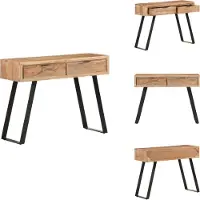 vidaXL Table console 100x35x76 cm Bois d'acacia avec bord naturel