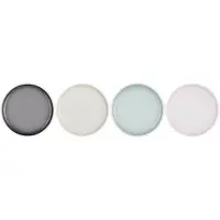 Le Creuset Assiette à déjeuner Coupe 22 cm Set de 4, Assiettes, Multicolore, Blanc, Pink, Rose