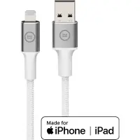BlueBuilt Câble USB-A vers Lightning 1,5 m Nylon Blanc