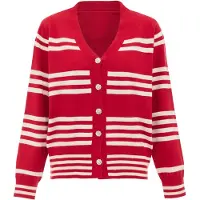 ZITHA Cardigan rouge / blanc