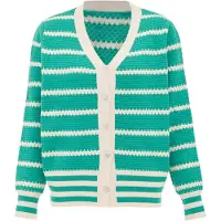SANIKA Cardigan vert / blanc