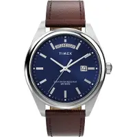 Timex Legacy TW2W57200 Horloge - Leer - Bruin - Ø 41 mm, Marron, Argent, (Horloge analogique, 41 mm)
