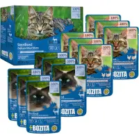 Bozita Indoor & Sterilised morceaux de viande en sauce multipack pâtées pour chat