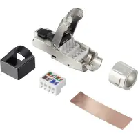 Renkforce Connecteur RJ45 CAT 8.1 8P8C mâle Confection sur site (sans outil) Argent RF-4495306 1 pc. (CAT8.1)