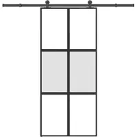 vidaXL Porte coulissante avec ferrure 90x205 cm verre trempé & aluminium