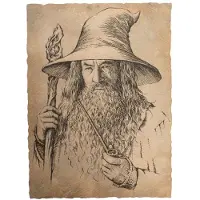 Weta Workshop Der Hobbit Portrait Of Gandalf The Grey Poster 21x28 Cm Beige