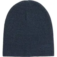 Superdry Homme Coton Bonnet en Maille Avec Logo Essential, Bleu Marine