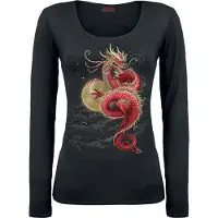Spiral T-shirt manches longues de - Shenlong - S - XL - pour Femme - noir - Taille XL