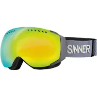 Sinner Masque de Ski Sinner Emerald Matte Dark Grey Double Full Orange Mirror Vent