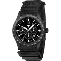 KHS - .PLABSSC.DFB - Montre Bracelet - Hommes - Solaire - PLATOON Black Steel Solar Chronograph