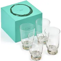 Serax Feast by Ottolenghi glas 330 ml Stripes Gold 4 stuks (B0821301-4), Bocal de conservation, Or, Transparent