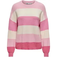 ONLY Pull-over 'ONLAtia' beige clair / rose / éosine