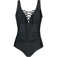 Black premium by emp Maillots de bain de - Maillot De Bain Lacé - S - 5XL - pour Femme - noir - Taille L