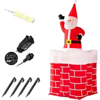 Monzana Père Noël cheminée gonflable lumineux 178cm