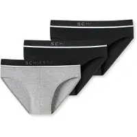 Schiesser Slip gris chiné / noir / blanc
