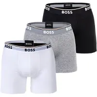 BOSS Boxers 'Power' gris chiné / noir / blanc