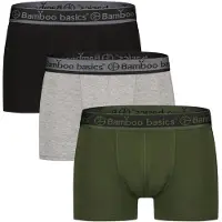 Bamboo Basics Boxers Bamboo Basics Men Liam Black Army Grey (Lot de 3)-S