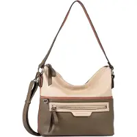 Tom Tailor Sac bandoulière 'Jule' mastic / brun foncé