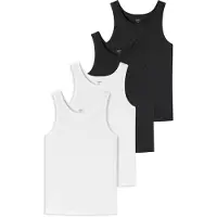 Schiesser Maillot de corps noir / blanc
