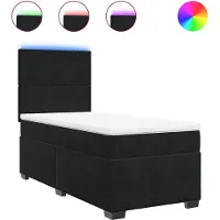 vidaXL Lit boxspring avec matelas noir 100x200 cm velours