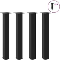 vidaXL Pieds de table console 4 pcs. noir 72-74 cm acier