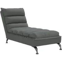 vidaXL Chaise longue avec coussin Tissu gris foncé