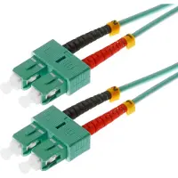 Helos Câble de raccordement fibre optique OM3 Duplex LSZH 3,0 mm SC/SC bleu clair 5,0 m