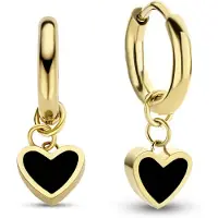 CO88 Collection Boucles d'oreilles dorées et noires stylées pour femmes de la collection CO88