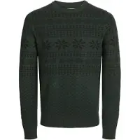 Jack & Jones Pull-over 'JJXmas Gabriel' sapin / noir