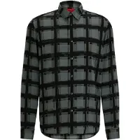 HUGO Chemise 'Emero' graphite / vert / noir
