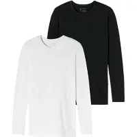 Schiesser T-Shirt noir / blanc