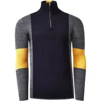 Rusty neal Pull-over marine / jaune / gris chiné