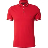 Tommy Hilfiger T-Shirt 'Slim Fit Tipped' rouge / lie de vin / blanc