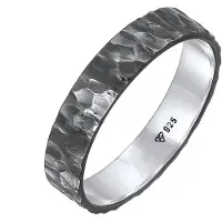 KUZZOI Bague gris basalte / argent