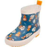 Playshoes Bottes en caoutchouc marron / pétrole / orange / blanc
