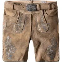 Stockerpoint Pantalon folklorique 'Girgl' noisette / moutarde / argent