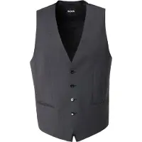 BOSS Gilet de costume gris foncé / noir