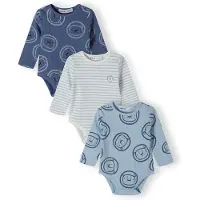 MINOTI Barboteuse / body bleu clair / blanc