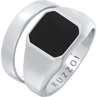 KUZZOI Bague noir / argent