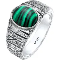 KUZZOI Bague vert / argent