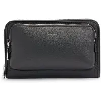 BOSS Sac porté croisé en cuir italien à garnitures emblématiques