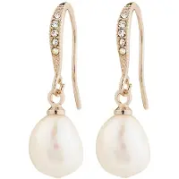 Pilgrim Boucles d'oreilles 'Jasmin' or rose / transparent / blanc perle